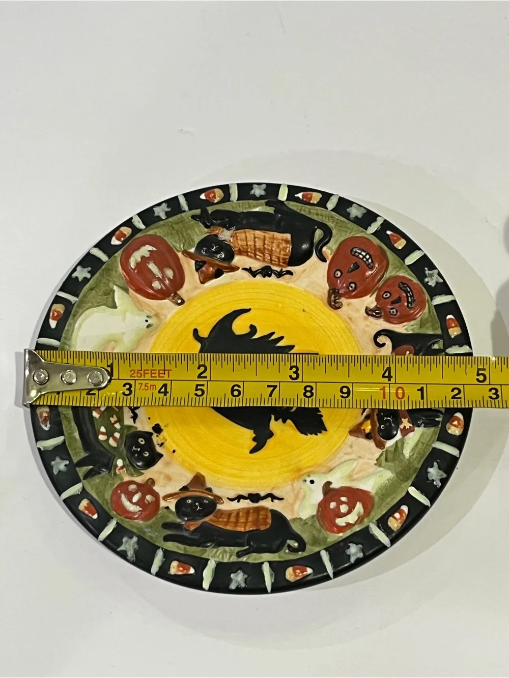 Rare Retired 2005 Yankee Candle Halloween Ceramic Candle Shade & Plate